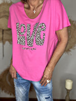 Charger l&#39;image dans la galerie, Tee shirt LOVE Fuchsia
