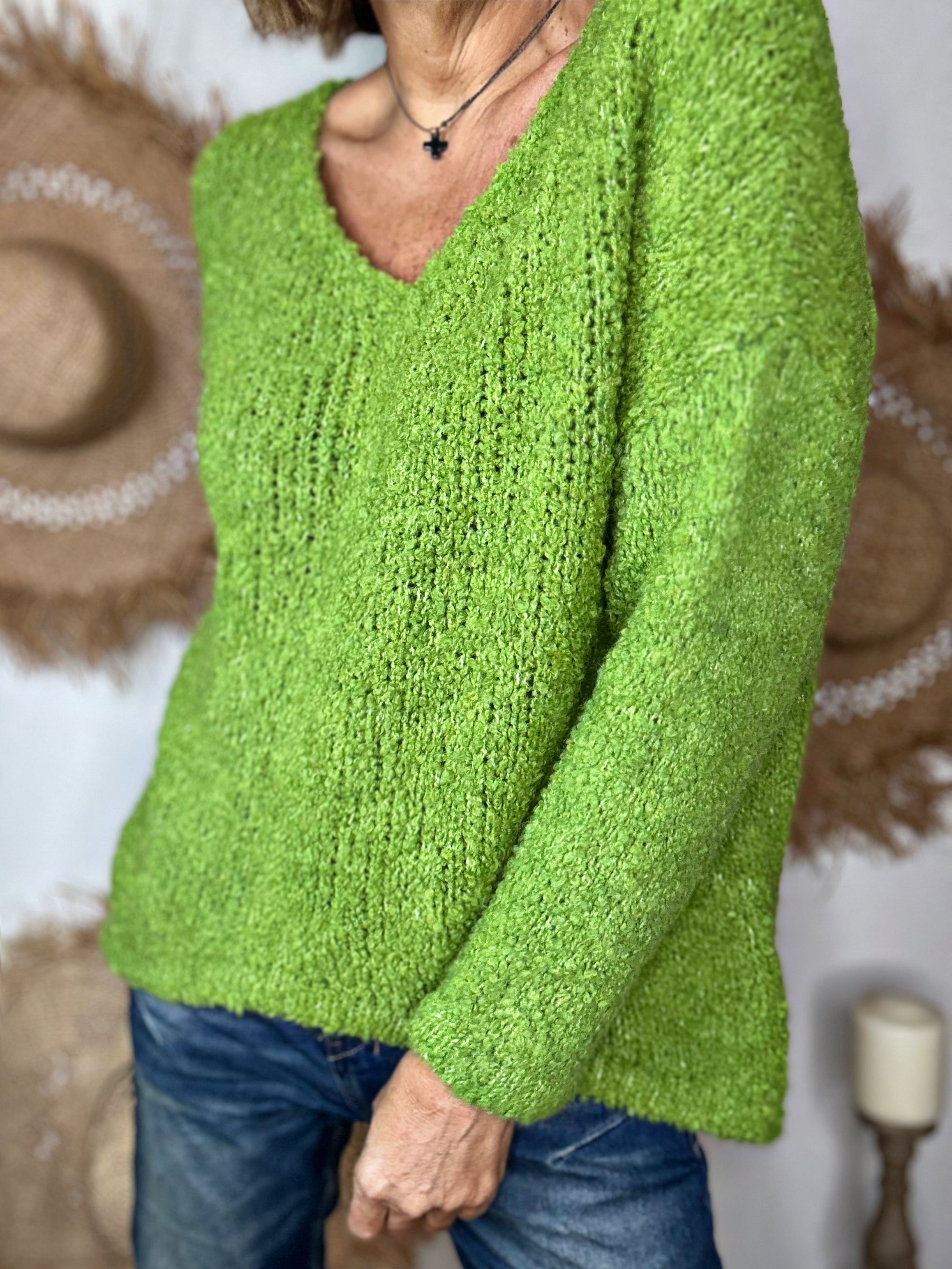 Pull bouclette MARTINO Vert