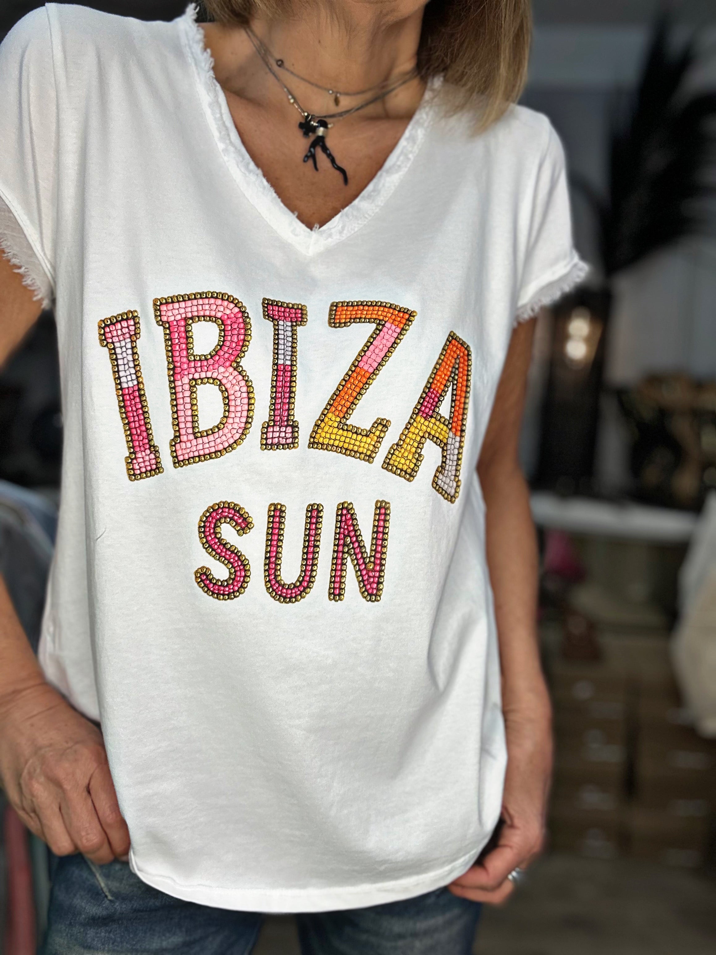 Tee shirt IBIZA SUN Blanc