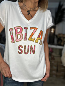 Tee shirt IBIZA SUN Blanc