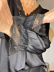 Top satiné RACHEL Noir