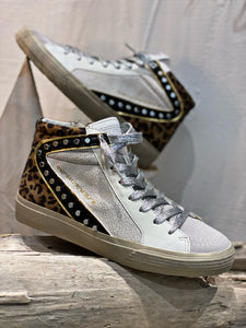 Baskets hautes NILA Blanc- Leopard