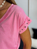 Charger l'image dans la galerie, Tee shirt Fuchsia étoiles - SAMBA
