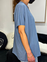Charger l'image dans la galerie, Tee shirt uni LORIS Bleu jeans
