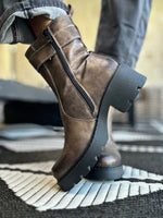 Charger l'image dans la galerie, Boots RIVA Bronze/Taupe métallisé
