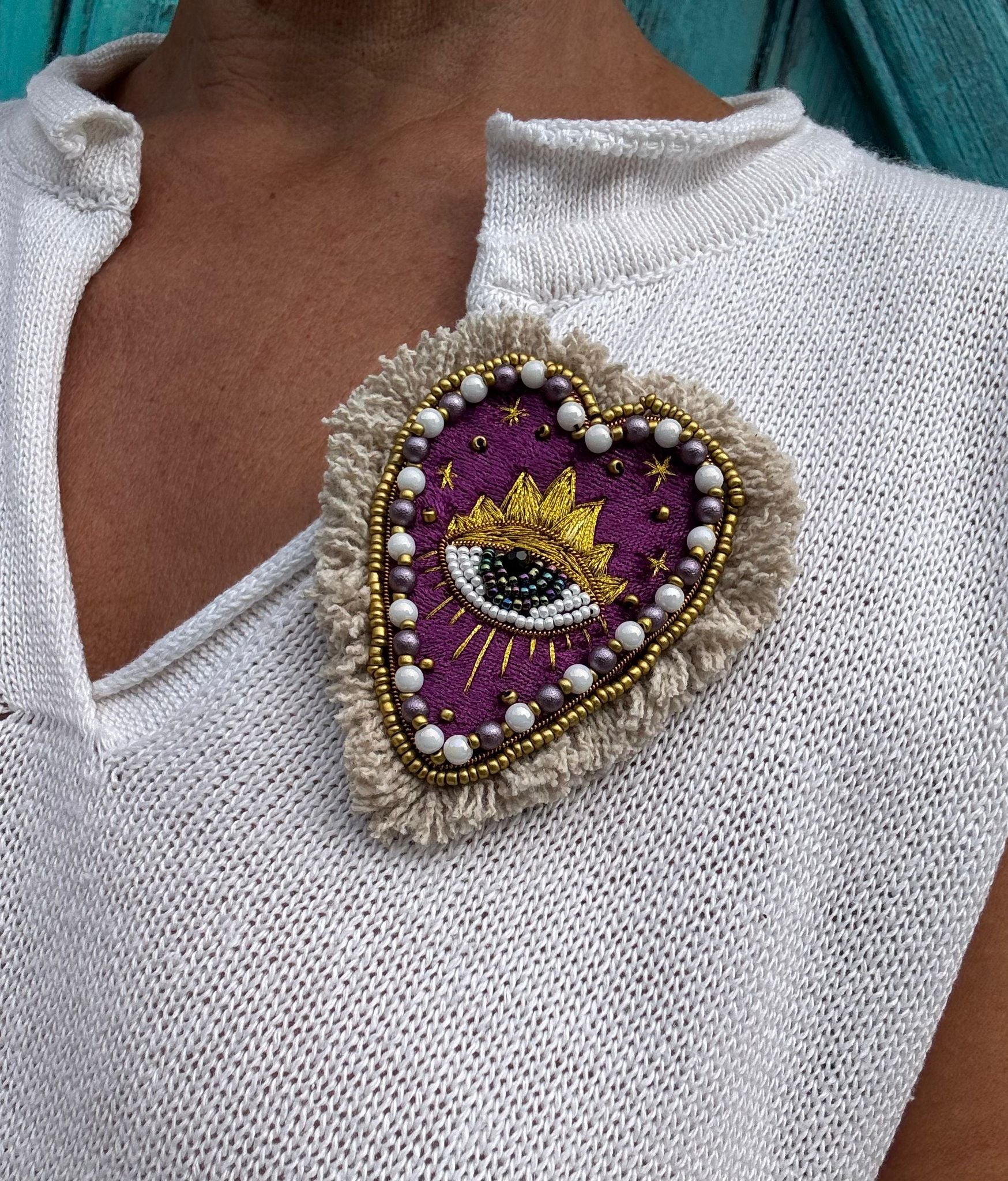 Broche PAULE Violet Création Ci.o.mi