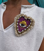 Charger l&#39;image dans la galerie, Broche PAULE Violet Création Ci.o.mi
