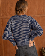 Charger l'image dans la galerie, Gilet NOE rayé Marine - Gold and Silver
