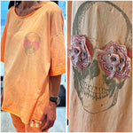 Charger l'image dans la galerie, Tee shirt orange fluo tête de mort - SKULL
