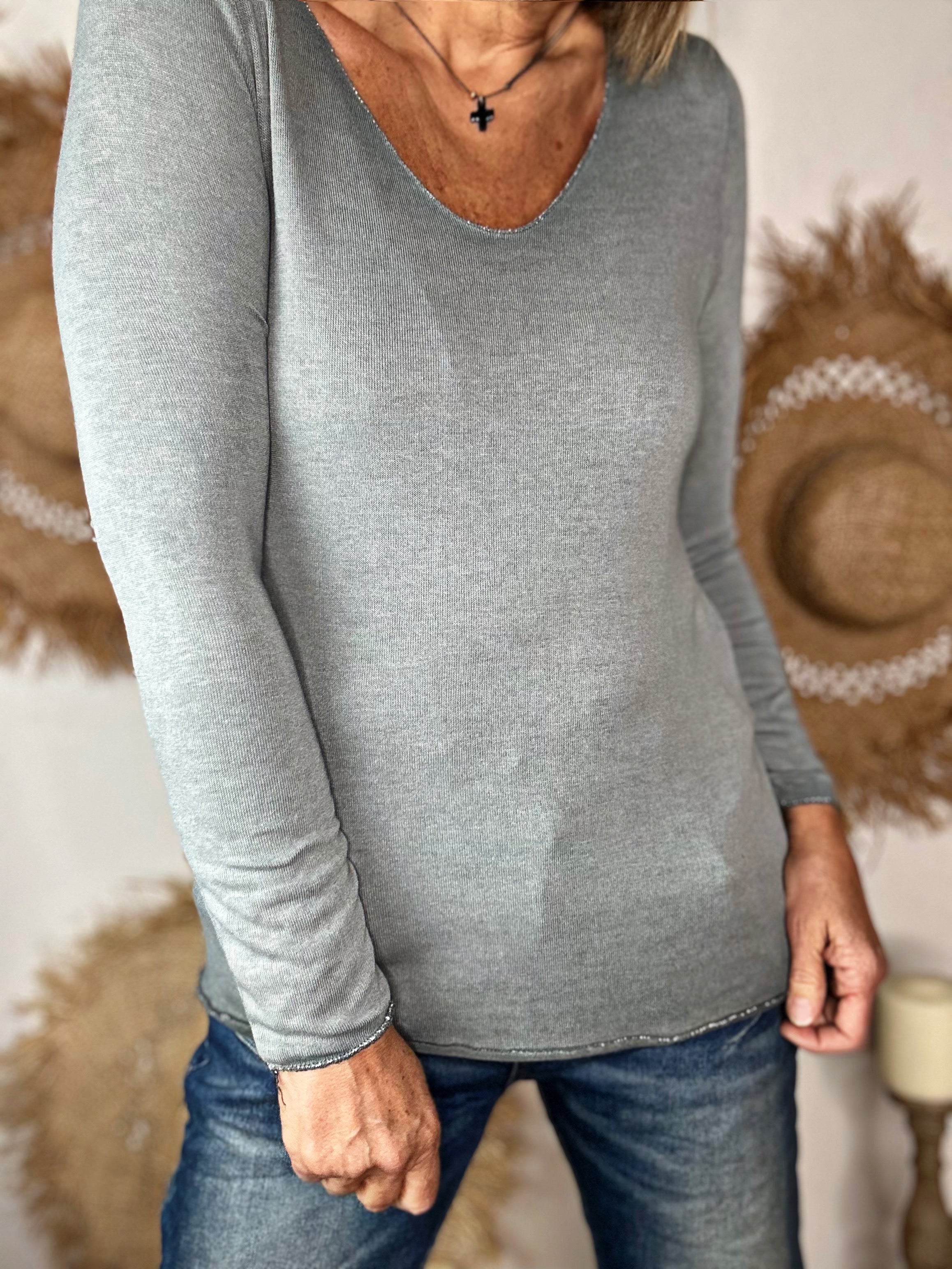 Pull fin CADOU Taupe