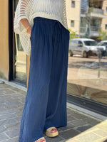 Charger l&#39;image dans la galerie, Pantalon gaze de coton YAGO Marine
