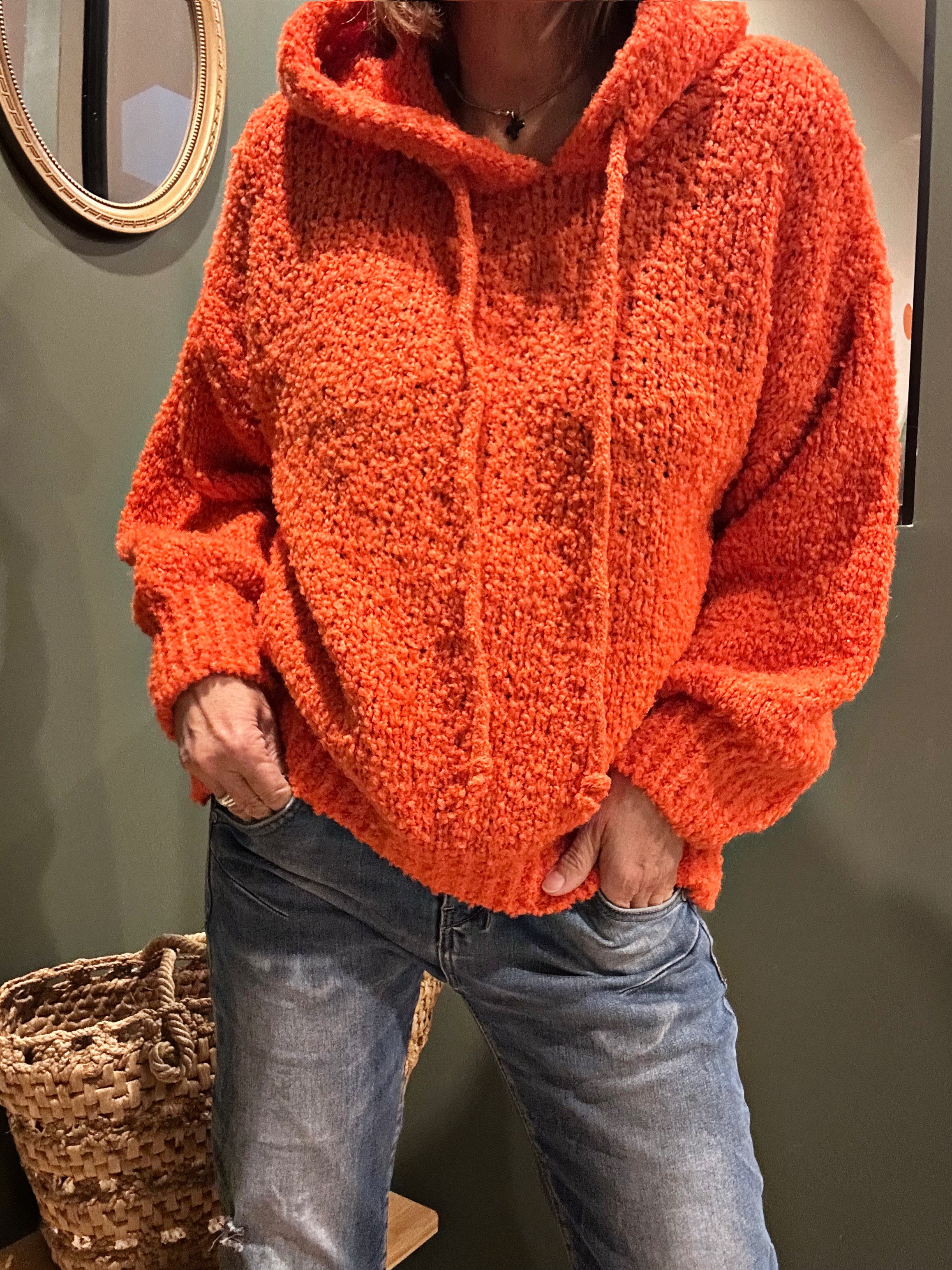 Pull à capuche RIVA Orange