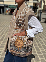 Charger l&#39;image dans la galerie, Gilet sans manche BASILE Beige/Choco

