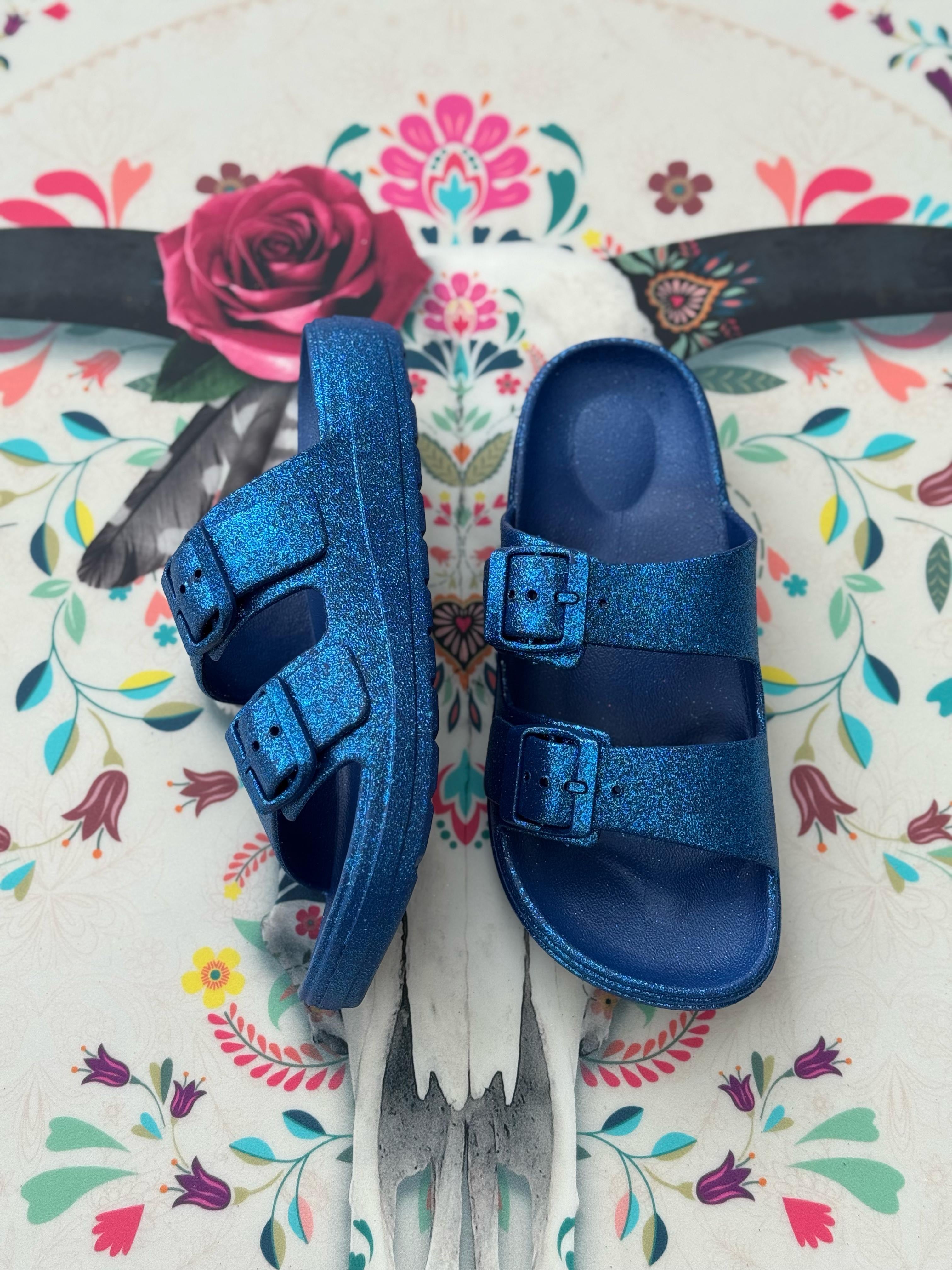 Sandales pailletées DINA bleu