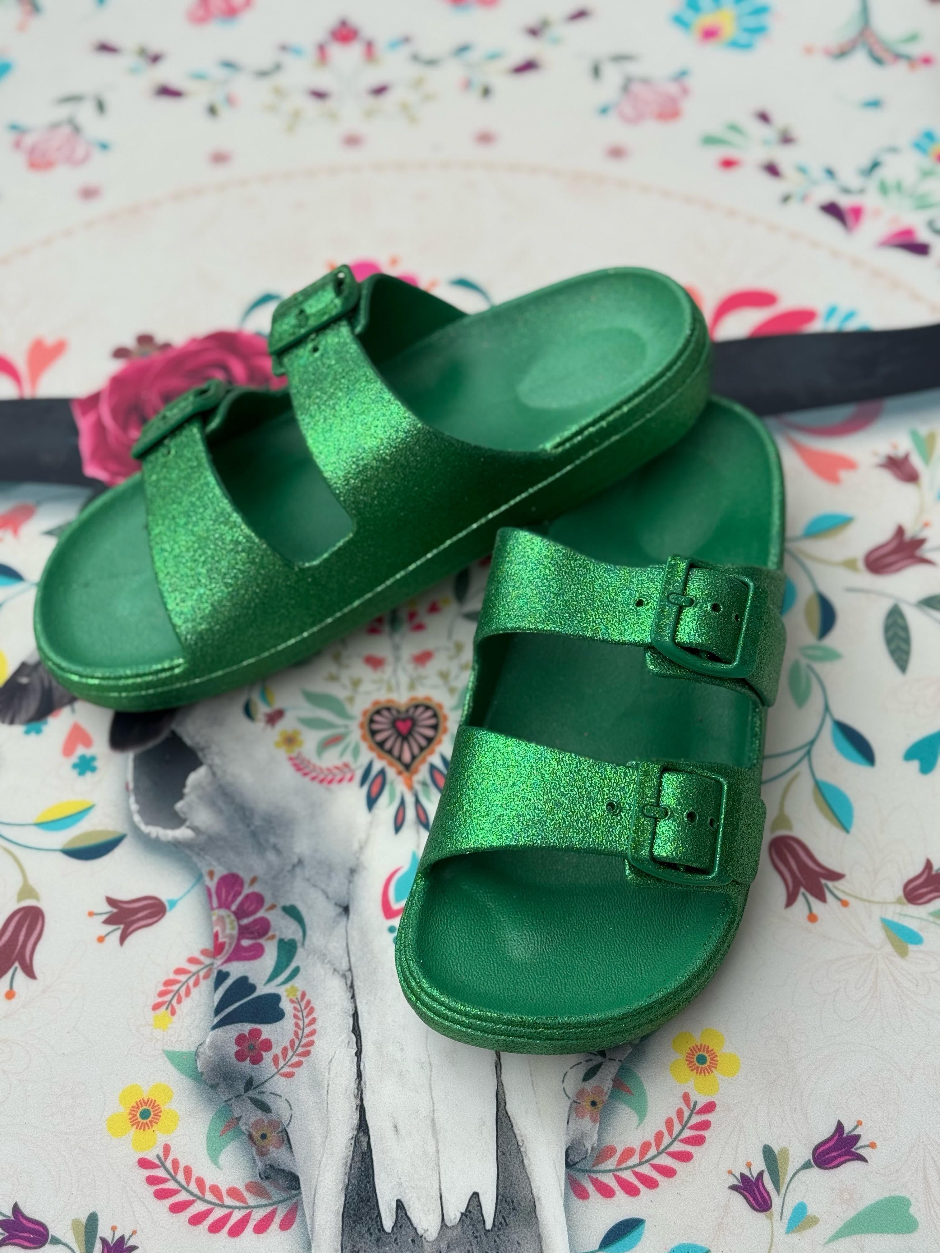 Sandales pailletées DINA Vert
