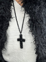 Charger l'image dans la galerie, Collier CROIX Noir
