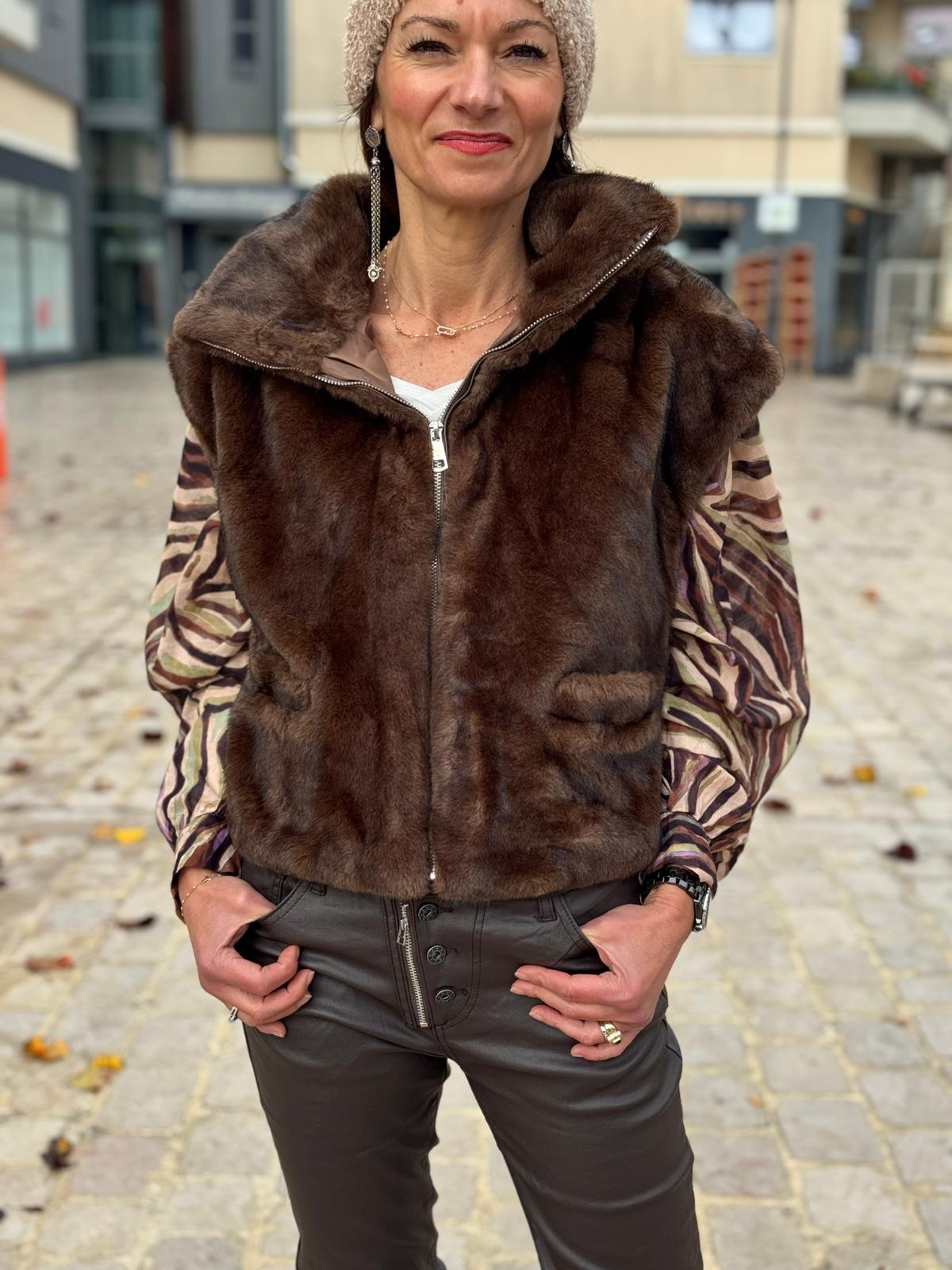 Veste sans manche FAUVE Choco