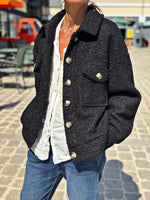 Charger l&#39;image dans la galerie, Blouson bouclette GAB Noir
