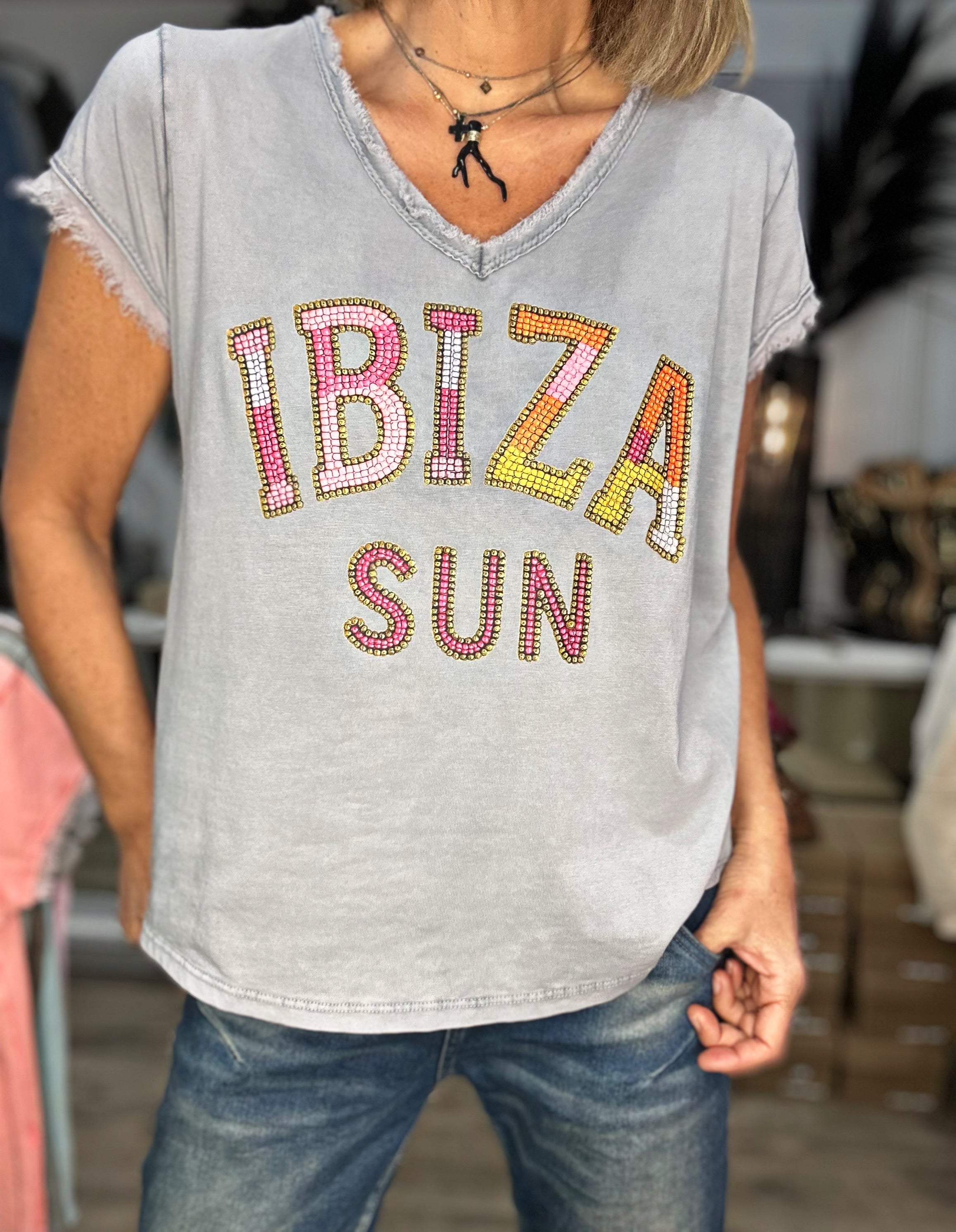 Tee shirt IBIZA SUN Gris