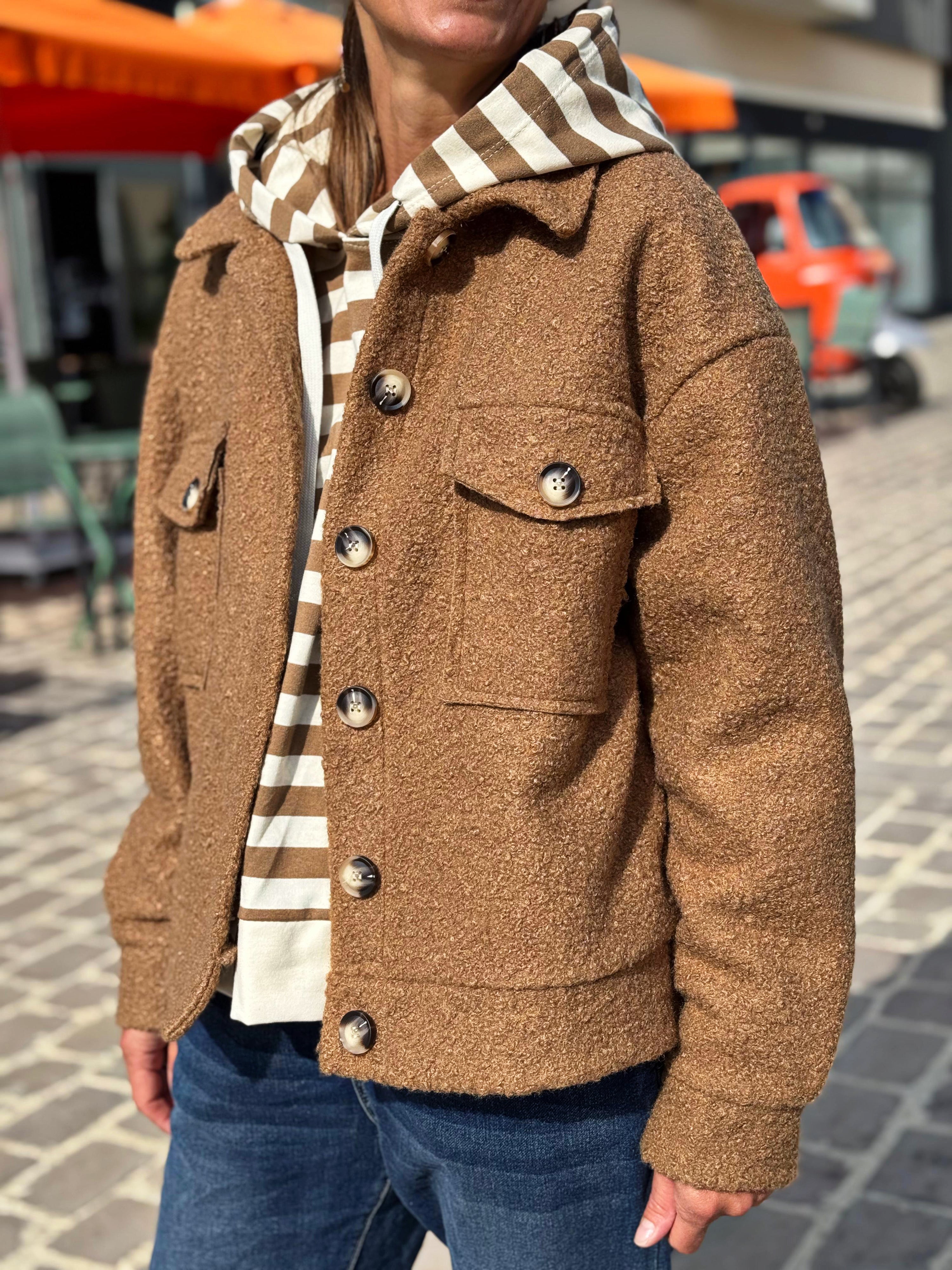 Blouson bouclette GAB Camel foncé