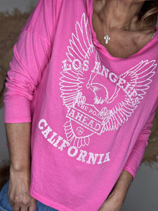 Tee shirt CALIFORNIA Fuchsia