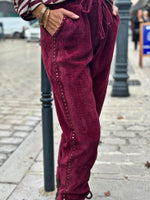 Charger l'image dans la galerie, Pantalon velours cotelé souple LEON Bordeaux
