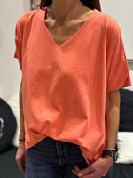 Charger l'image dans la galerie, Tee shirt uni LORIS Corail foncé

