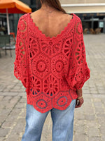 Charger l'image dans la galerie, Pull crochet + Top ZARA Corail
