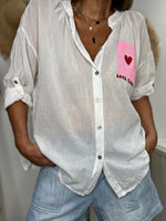 Charger l'image dans la galerie, Chemise LOVE PEACE Blanc
