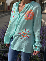 Charger l&#39;image dans la galerie, Chemise FABIOLA Aqua
