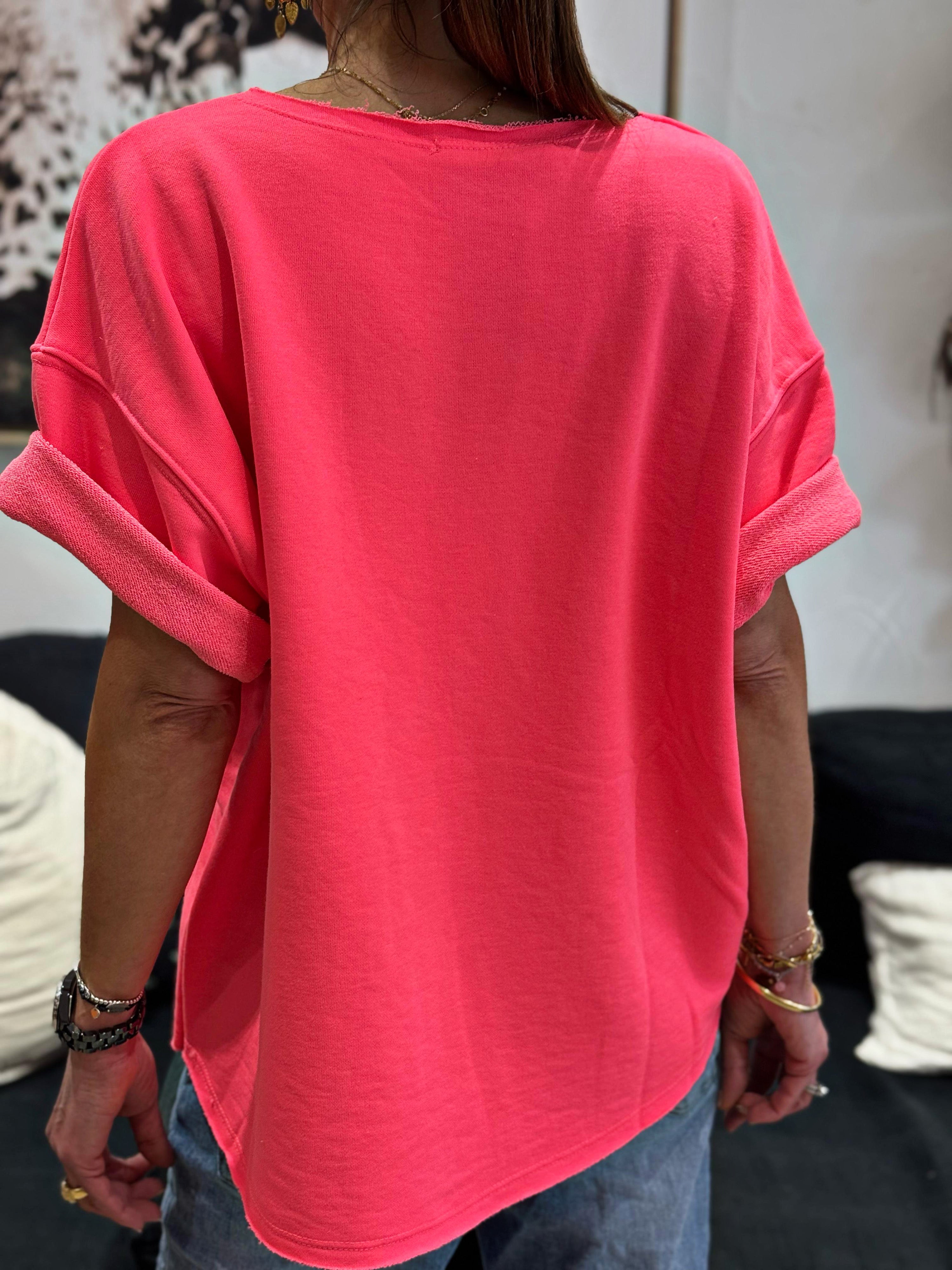 Sweat manches courtes SOHO Fuchsia