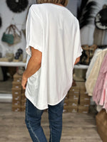 Charger l&#39;image dans la galerie, Tee shirt LEONIE Blanc/Fuchsia
