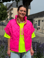 Charger l&#39;image dans la galerie, Doudoune manches courtes FIZZ Fuchsia fluo
