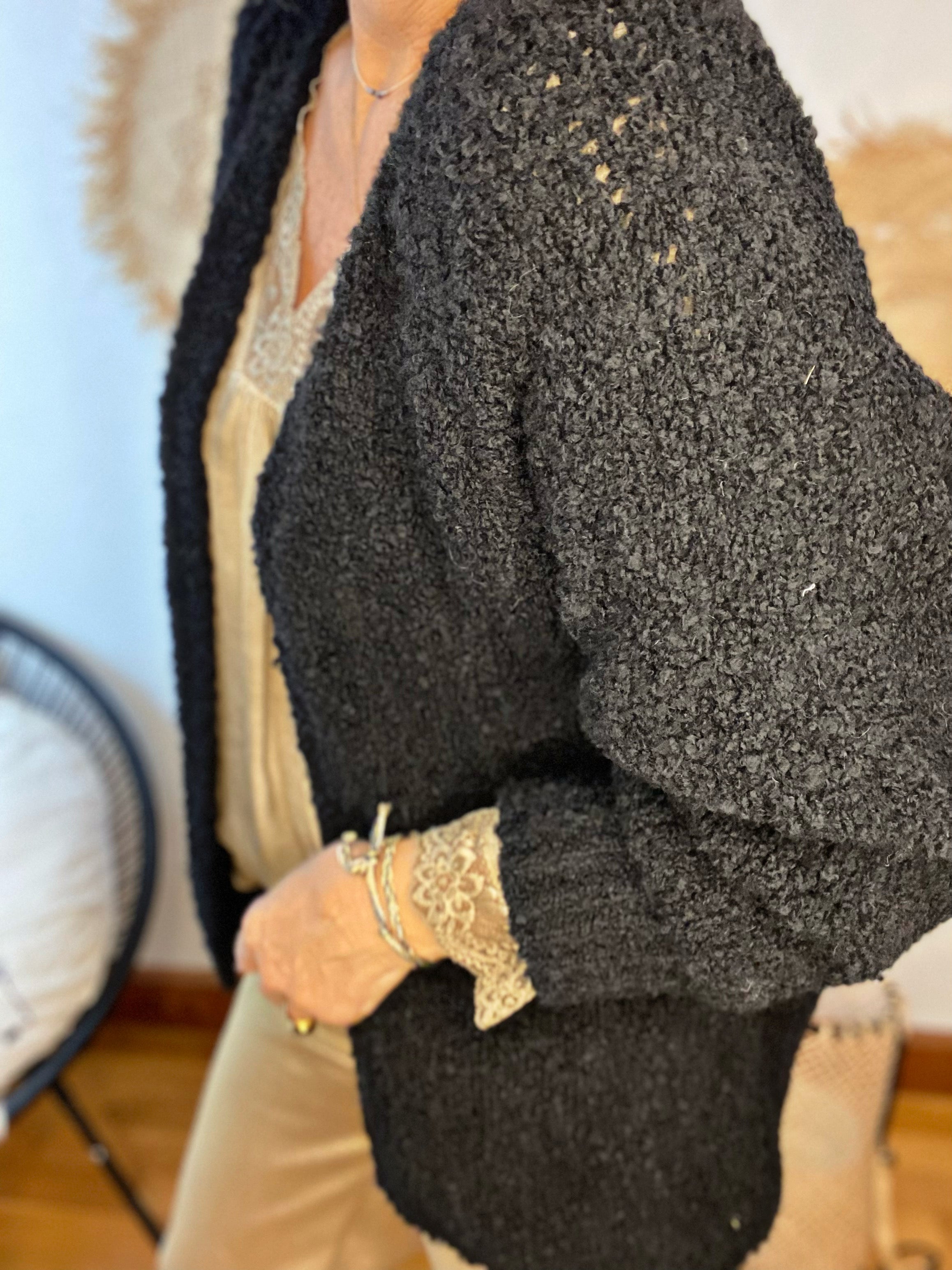 Gilet bouclette AMAURY Noir