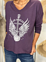 Charger l&#39;image dans la galerie, Tee shirt LOS ANGELES Prune
