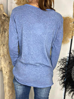 Charger l&#39;image dans la galerie, Pull fin ou Tee shirt épais LEON Bleu
