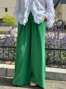 Pantalon gaze de coton YAGO Vert