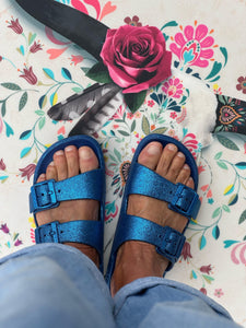 Sandales pailletées DINA bleu
