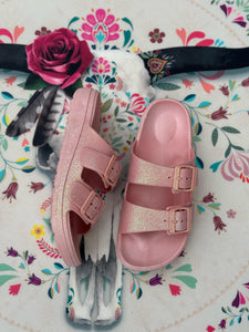 Sandales pailletées DINA Rose