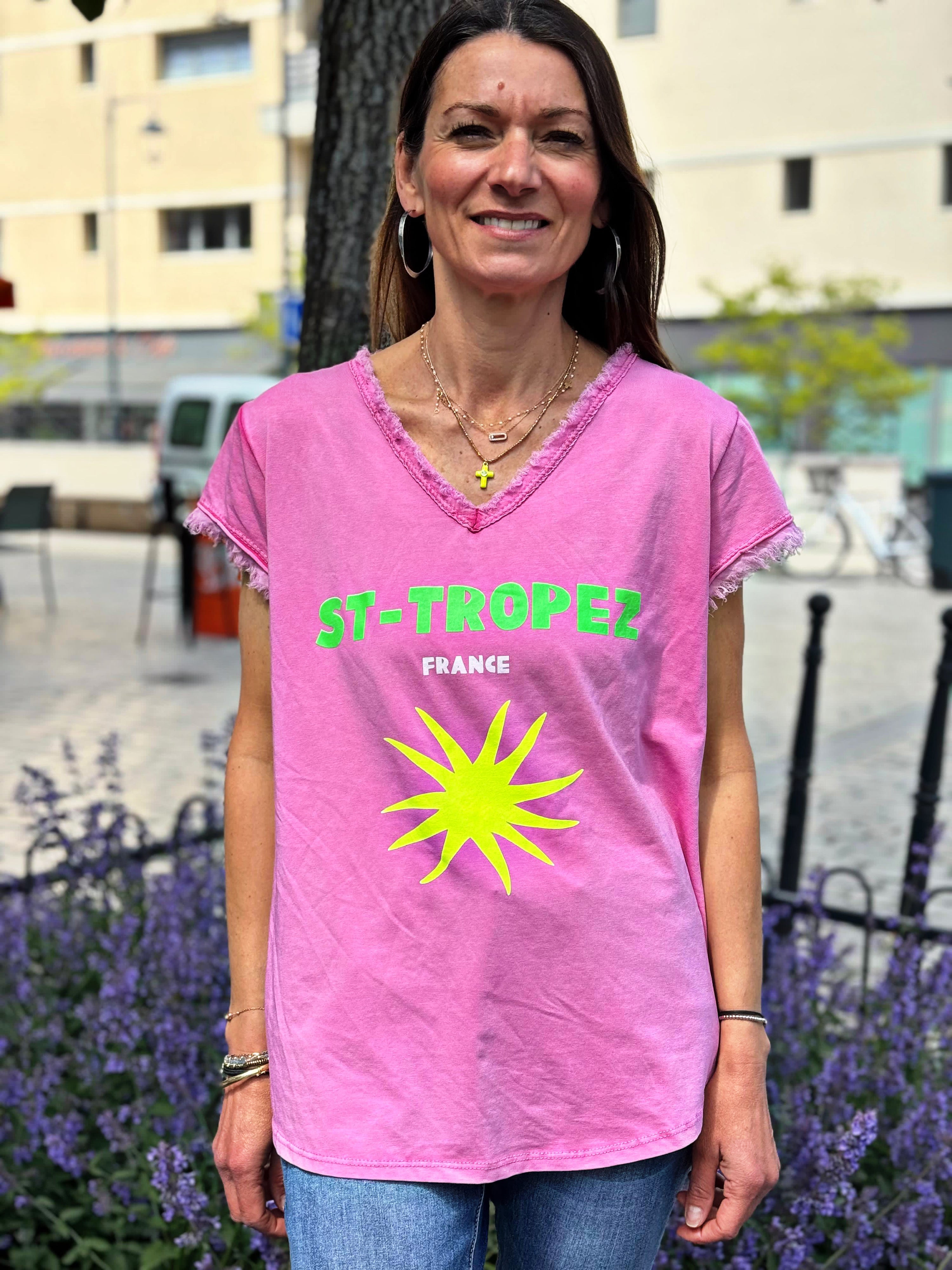 Tee shirt ST-TROPEZ Fuchsia