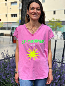 Tee shirt ST-TROPEZ Fuchsia