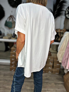 Tee shirt LEONIE Blanc/Orange