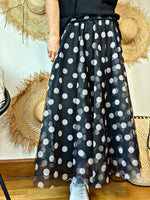 Charger l&#39;image dans la galerie, Jupe tulle MELODY Pois noir
