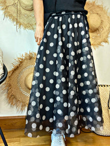 Jupe tulle MELODY Pois noir