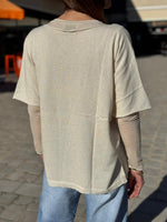 Charger l'image dans la galerie, Pull LOVE Ecru/Bleu Jeans
