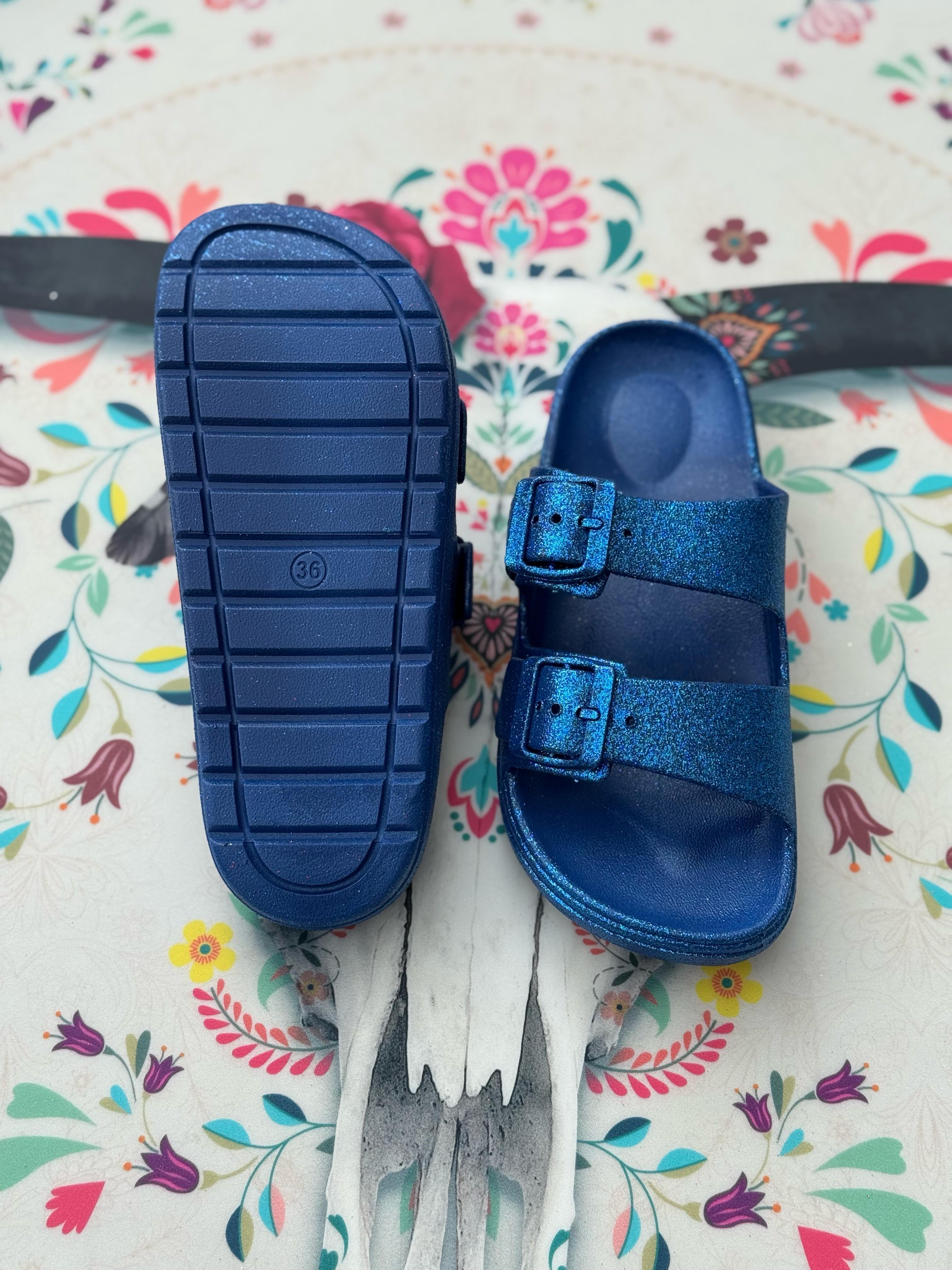 Sandales pailletées DINA bleu