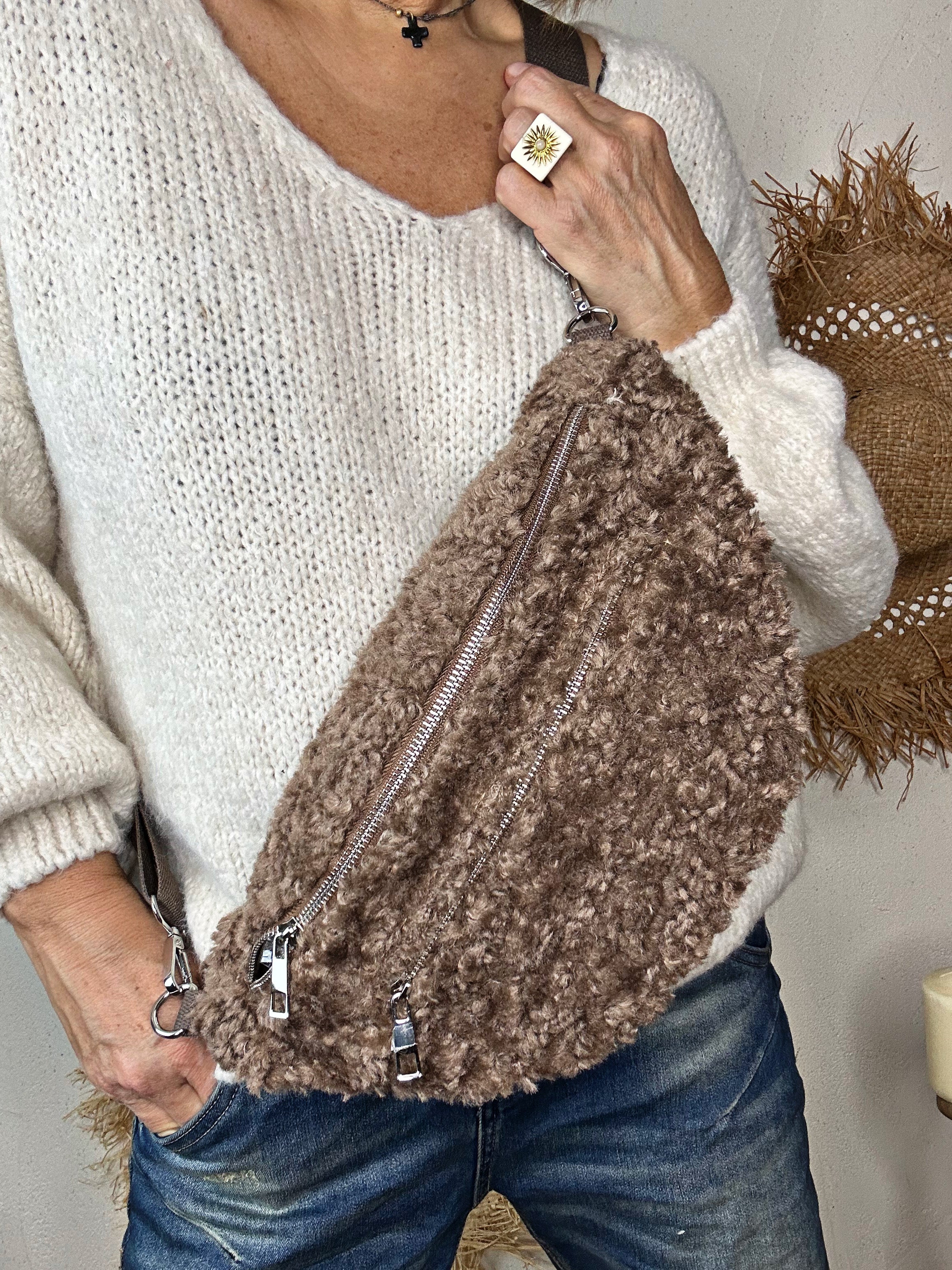 Sac banane ANGE Taupe