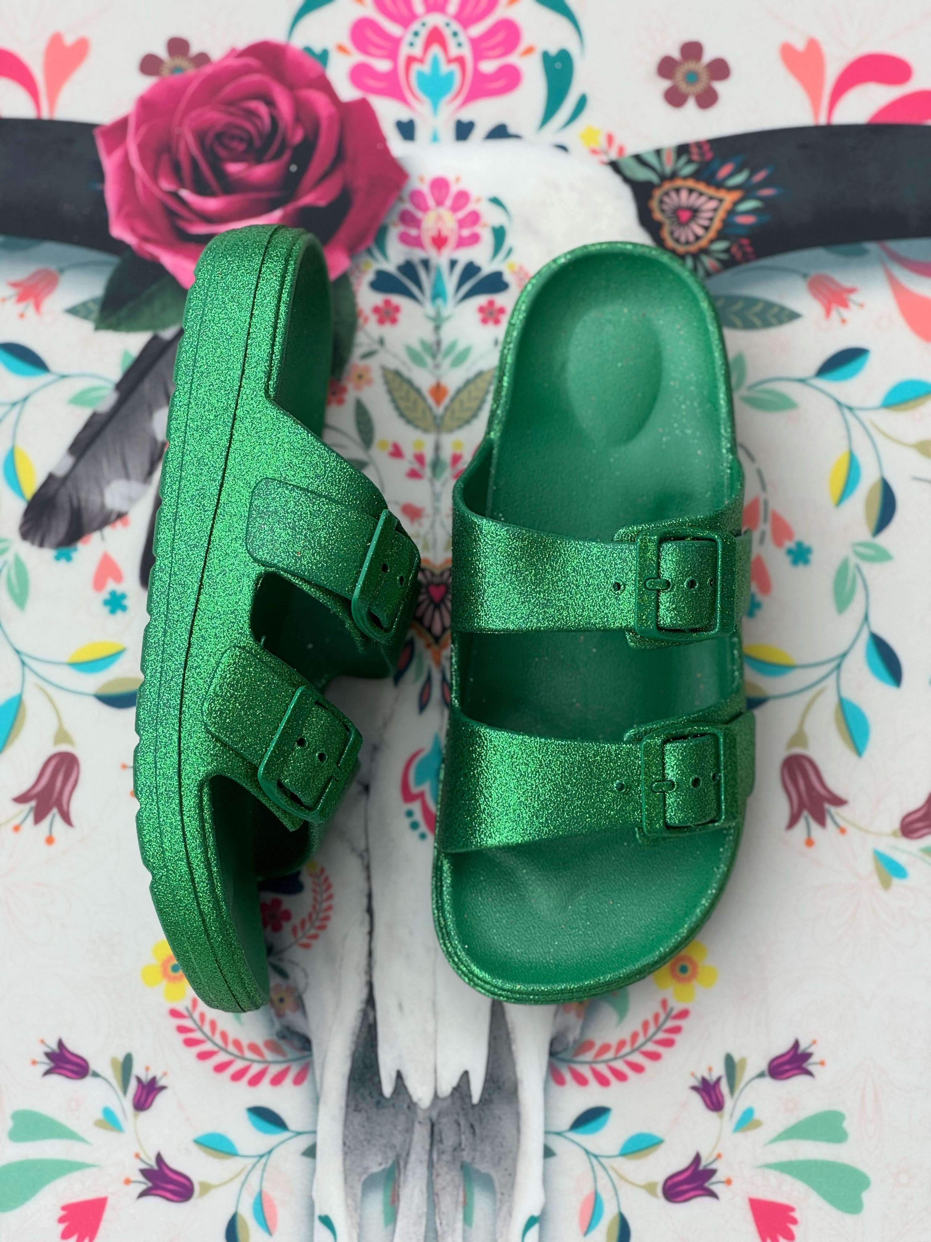 Sandales pailletées DINA Vert