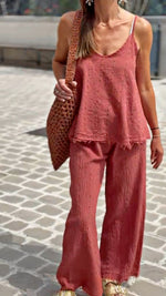 Charger l'image dans la galerie, Ensemble top et pantalon Terracotta - JANEL
