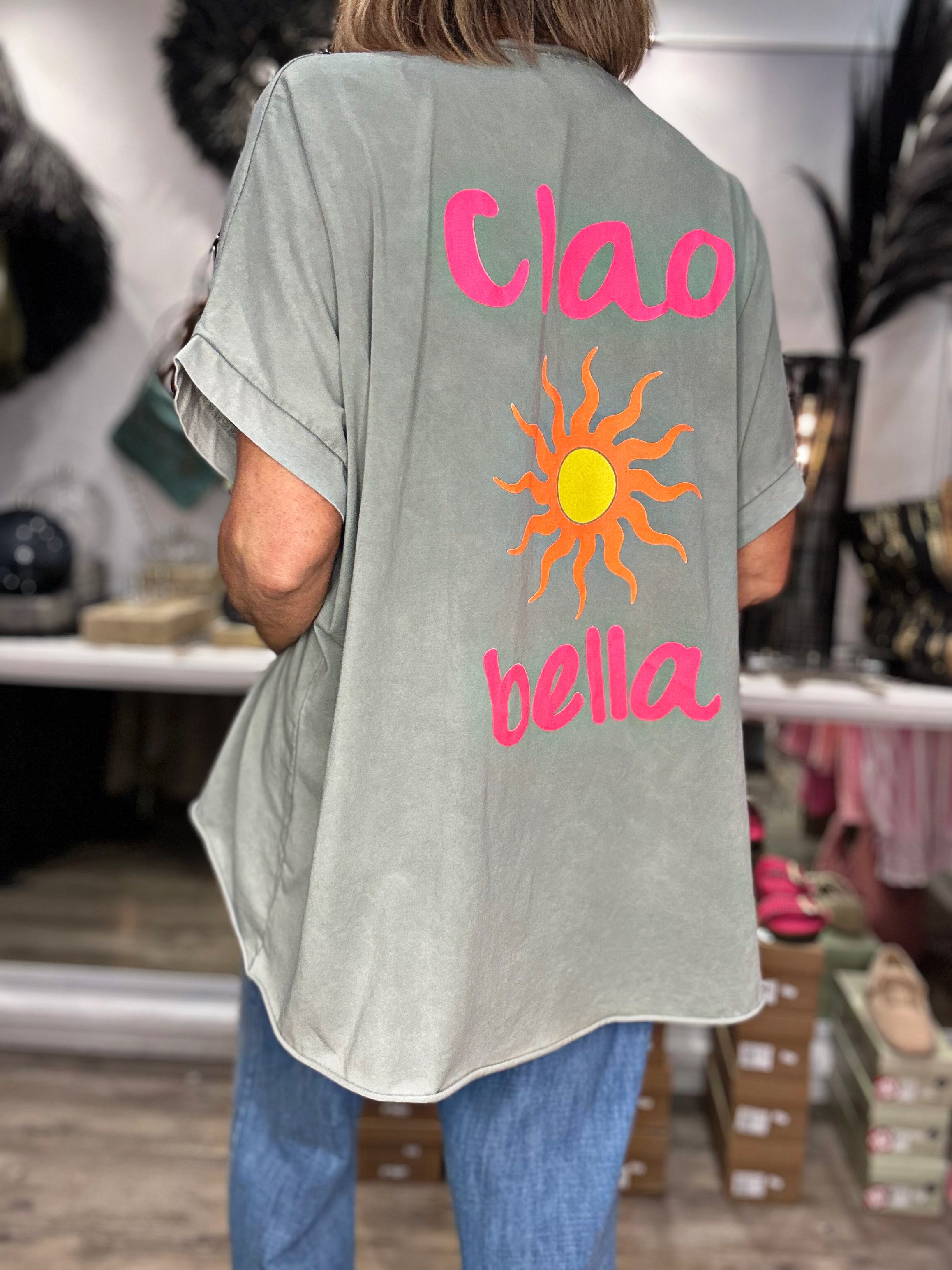 Tee shirt CIAO BELLA Kaki